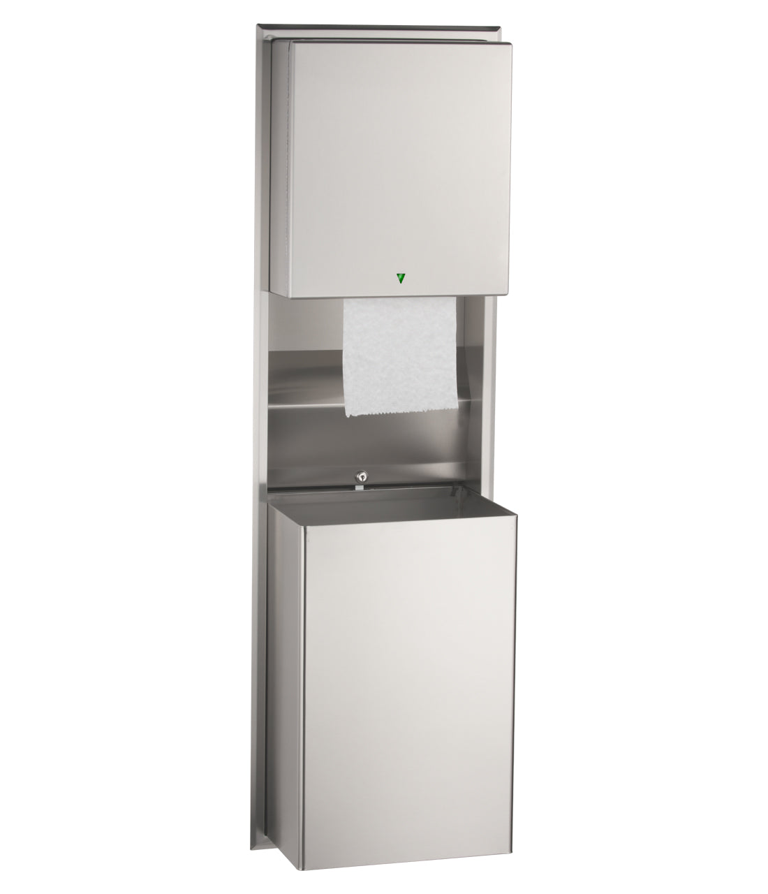 Bobrick B-39747 Recessed Automatic, Universal Roll Paper Towel Dispenser / Waste Receptacle-18-Gal. — product view