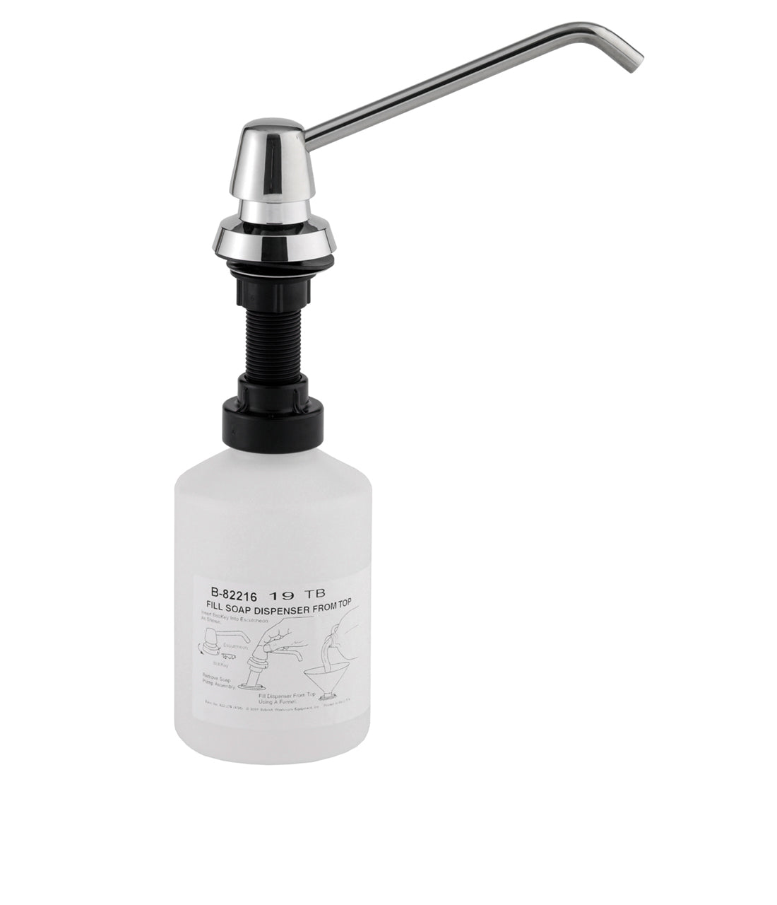 Bobrick B-82216 Liquid Dispenser, 20-fl. oz., 6" Spout – for Lav. up to 1" Thick — product view