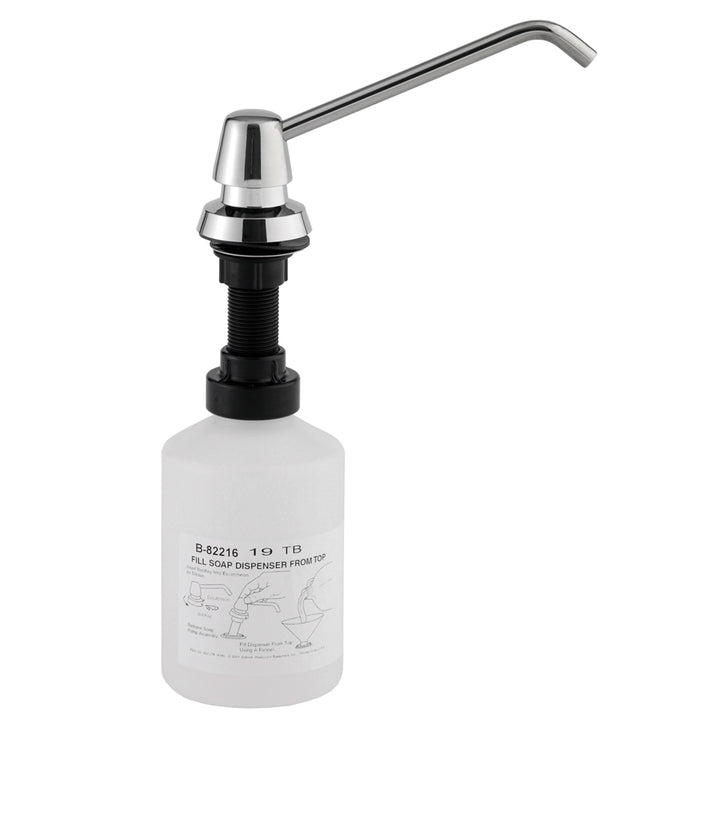 Bobrick B-82216 Liquid Dispenser, 20-fl. oz., 6" Spout – for Lav. up to 1" Thick — product view