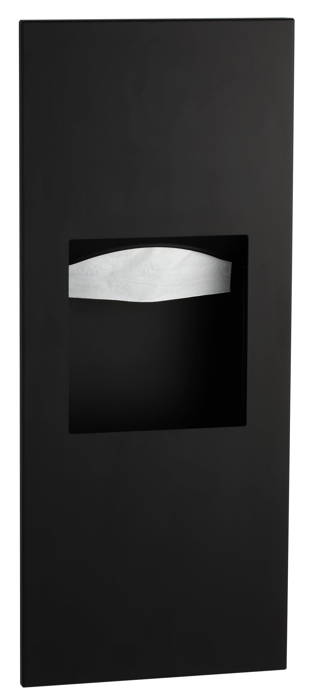 Bobrick B-36903.MBLK Paper Towel Dispenser and Waste Receptacle, Matte Black — product view