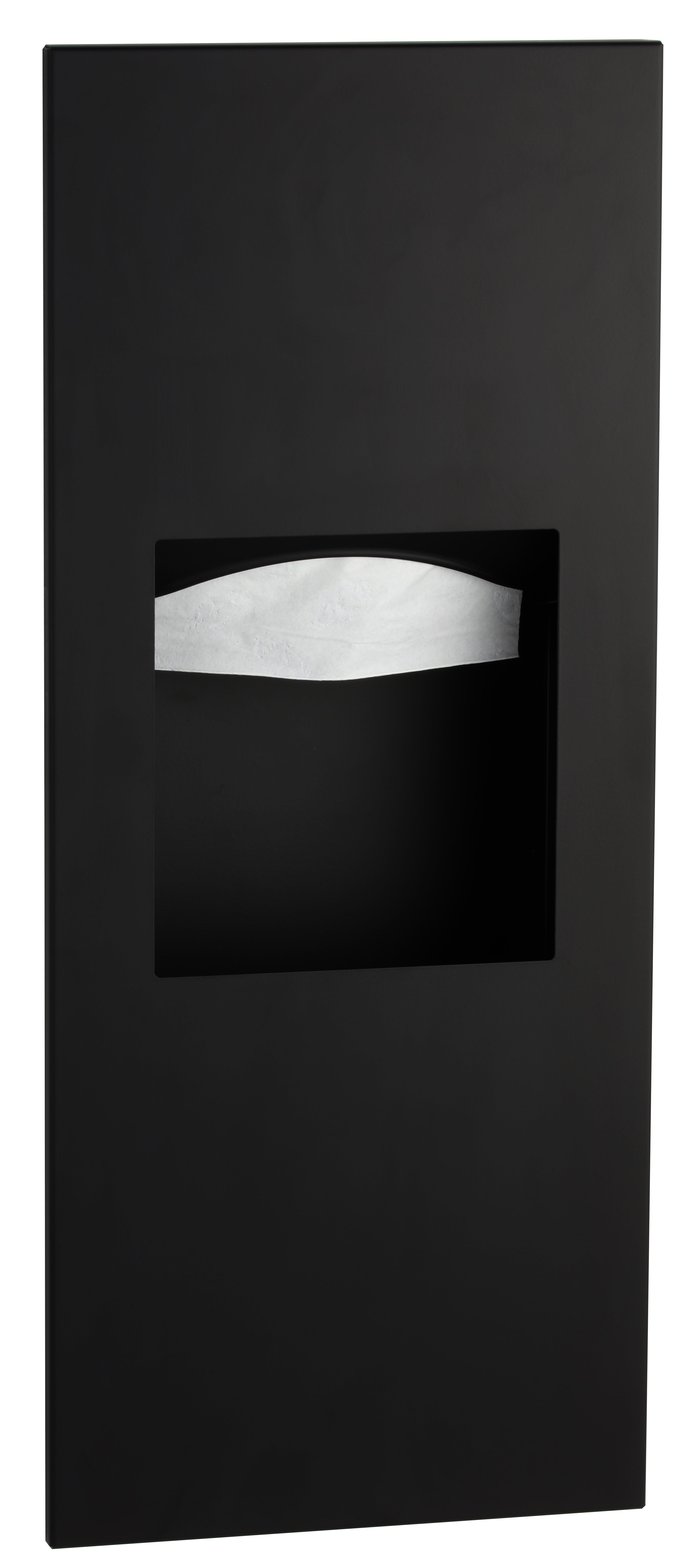 Bobrick B-36903.MBLK Paper Towel Dispenser and Waste Receptacle, Matte Black — product view