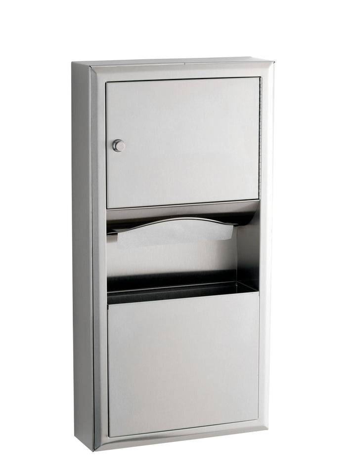 Bobrick B-3699 Surface-Mounted Paper Towel Dispenser and Waste Receptacle — product view