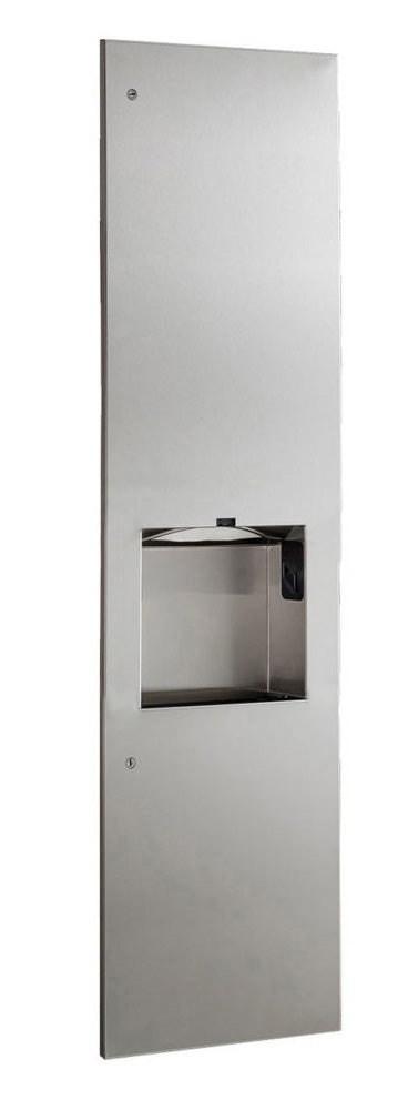 Bobrick B-38030 115V Recessed Paper Towel Dispenser/Automatic Hand Dryer/Waste Bin (3-in-1 Unit) — product view