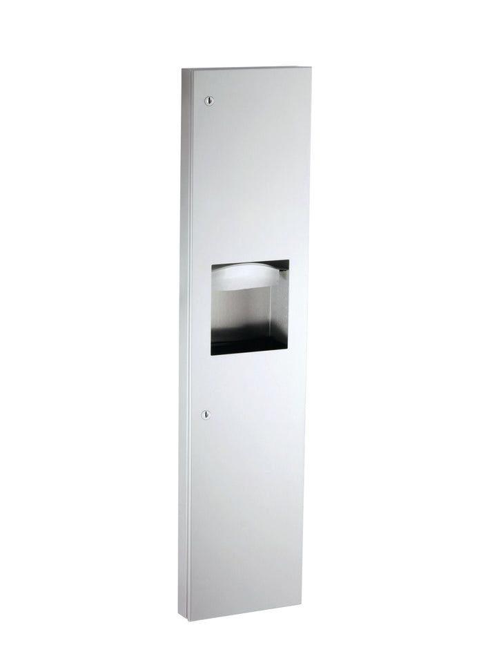 Bobrick B-38032 Semi-Recessed Paper Towel Disp., Waste Receptacle — product view