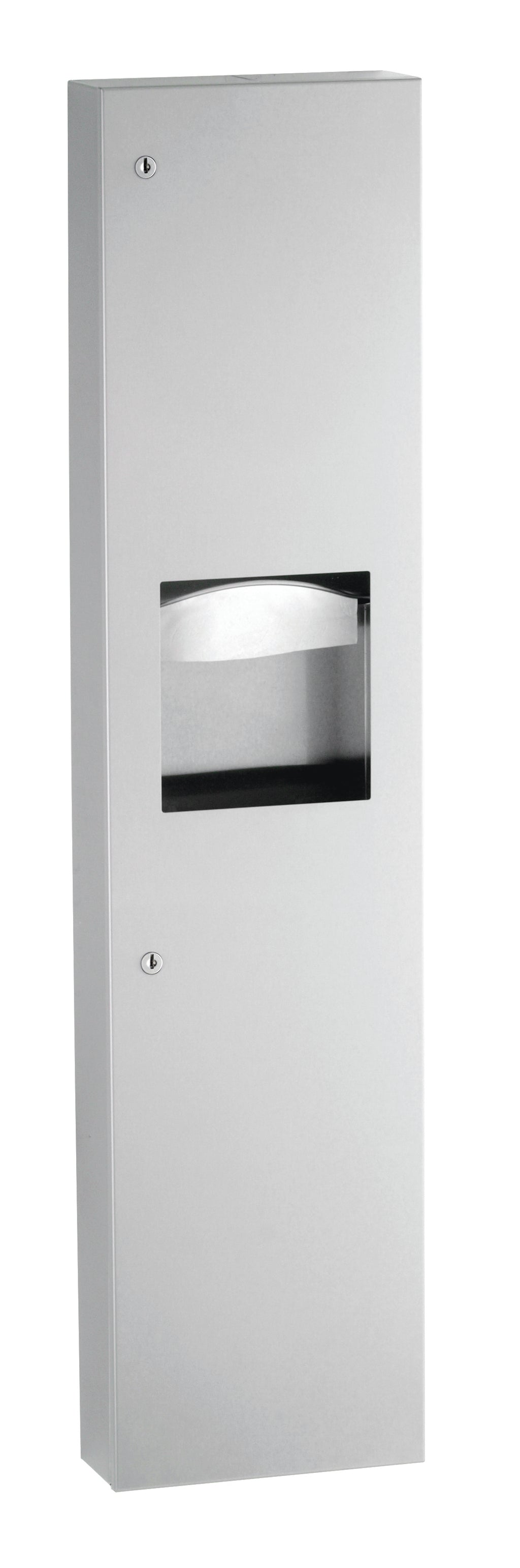 Bobrick B-380349 Surface-Mtd. Paper Towel Disp., Waste Receptacle — product view