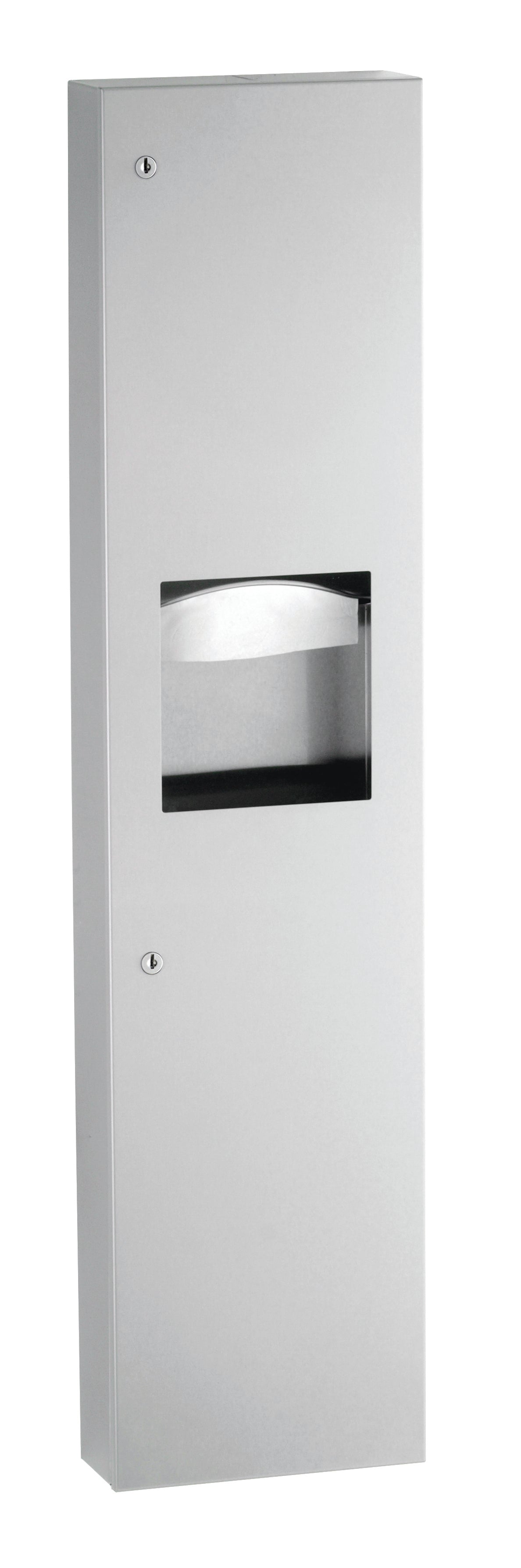 Bobrick B-380349 Surface-Mtd. Paper Towel Disp., Waste Receptacle — product view