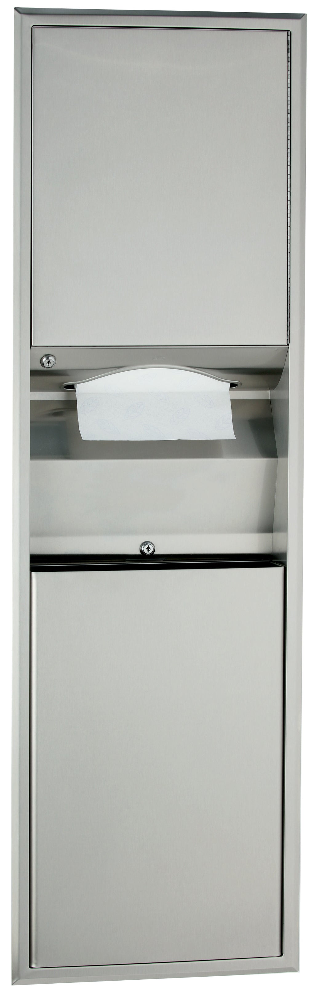 Bobrick B-3940 Recessed Convertible Paper Towel Dispenser/Waste Receptacle — product view