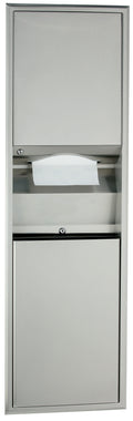Bobrick B-3940 Recessed Convertible Paper Towel Dispenser/Waste Receptacle — product view