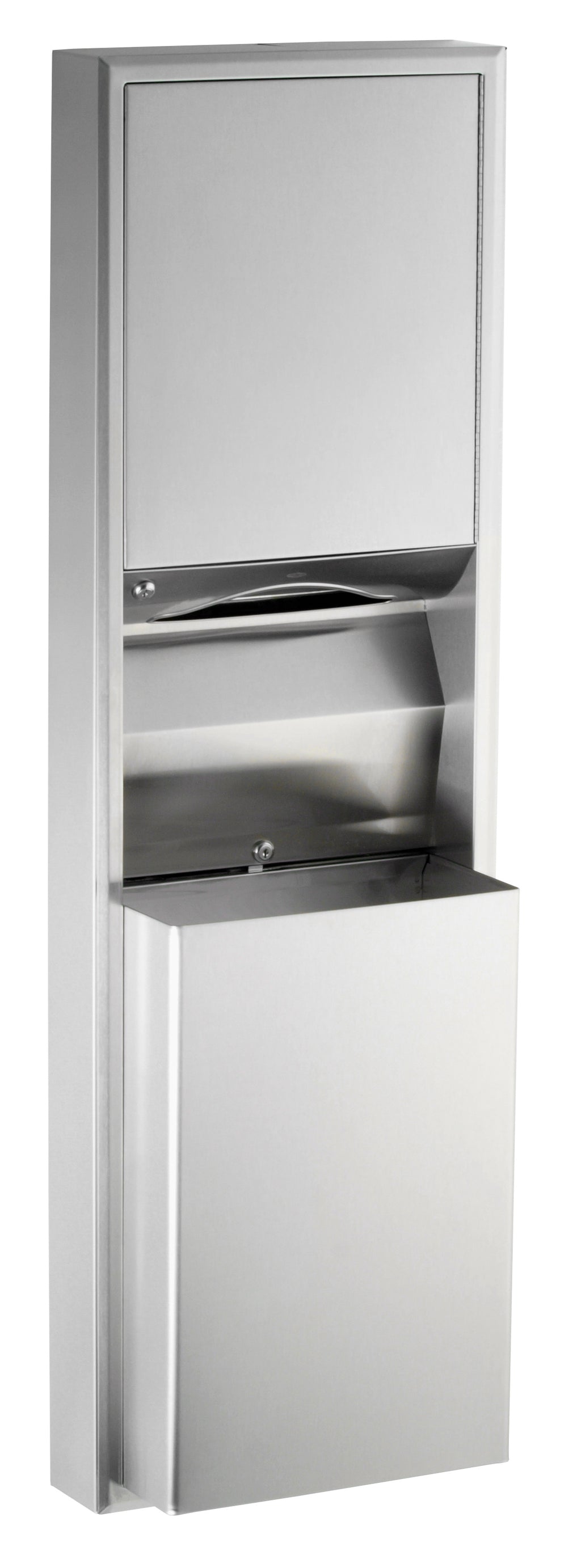 Bobrick B-3949 Convertible Surface-Mounted. Paper Towel Disp./Waste Recep.-12-Gal. — product view
