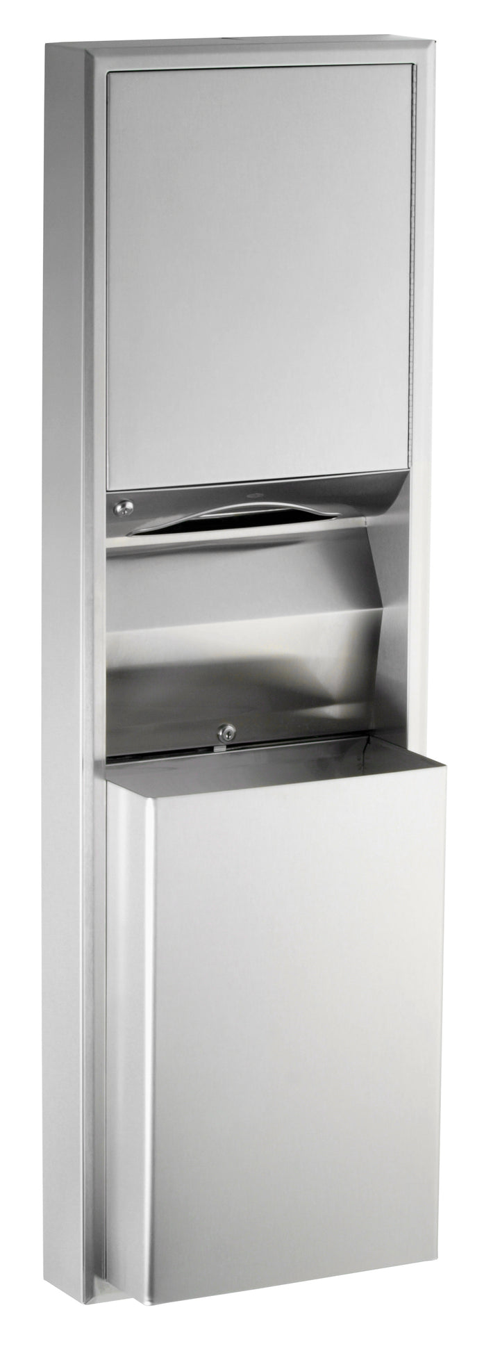 Bobrick B-3949 Convertible Surface-Mounted. Paper Towel Disp./Waste Recep.-12-Gal. — product view