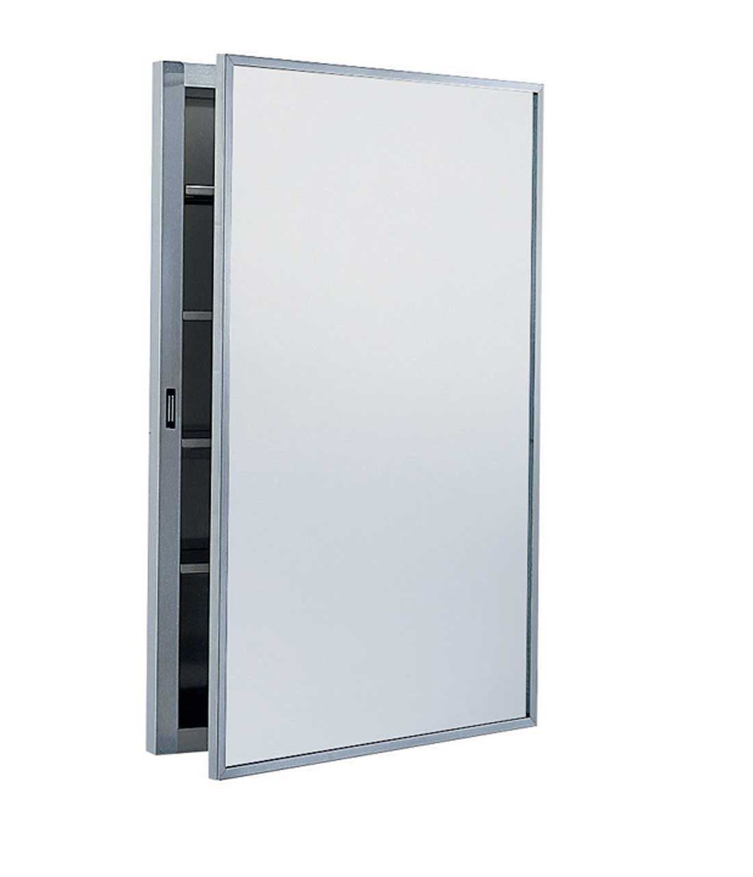 Bobrick B-398 Medicine Cabinet, Stainless Steel, Recessed – 4 Shelves — product view