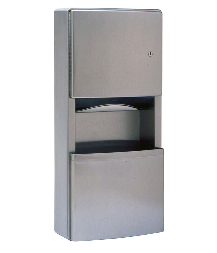 Bobrick B-43699 Surf.-Mtd. Paper Towel Disp., Waste Recep., 2.6-Gal. — product view