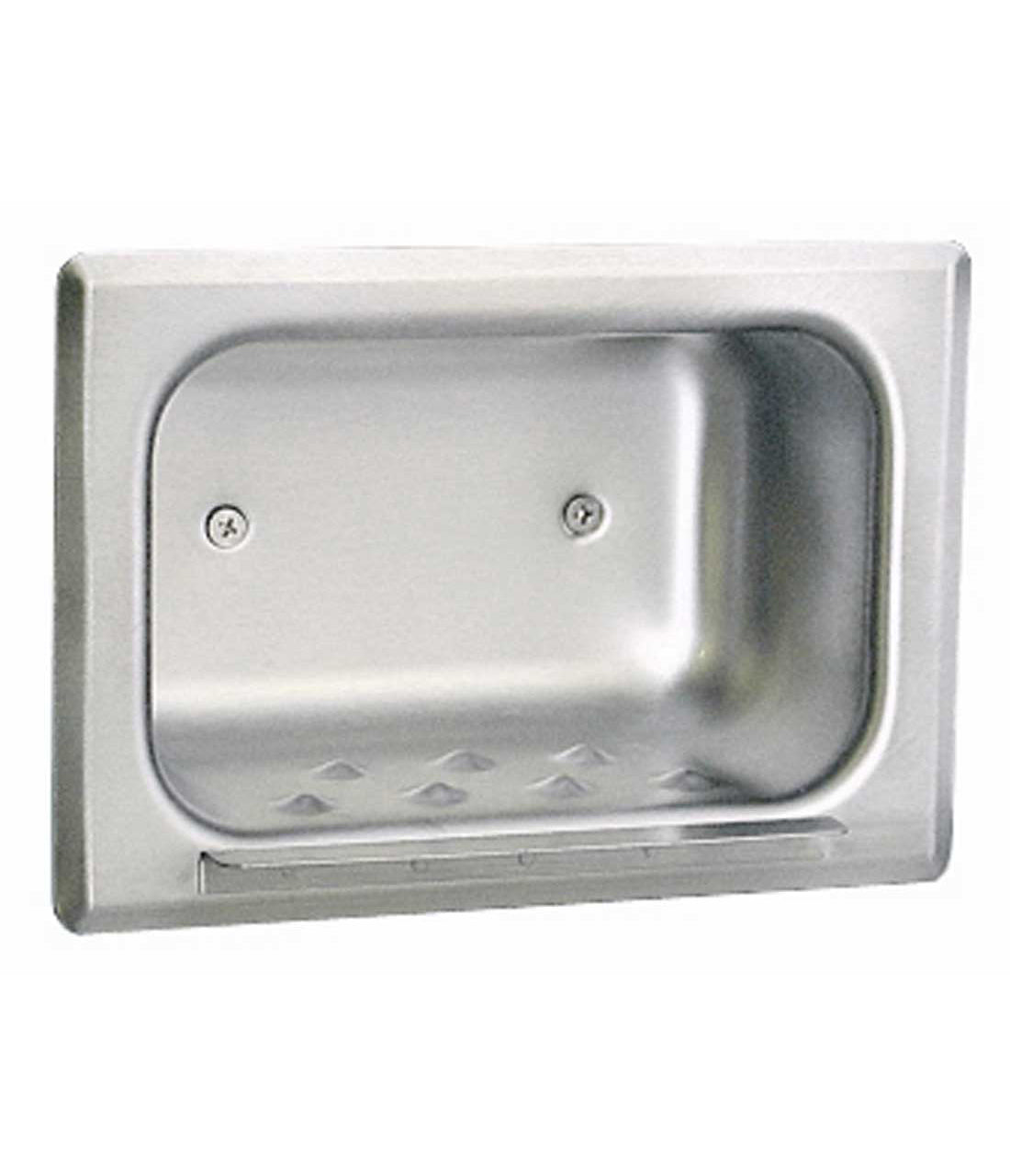 Bobrick B-4380 Soap Dish with Mounting Clamp for Stud Walls — product view