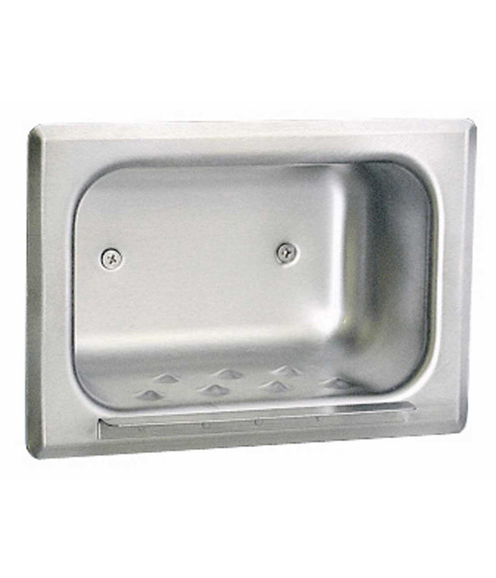 Bobrick B-4380 Soap Dish with Mounting Clamp for Stud Walls — product view
