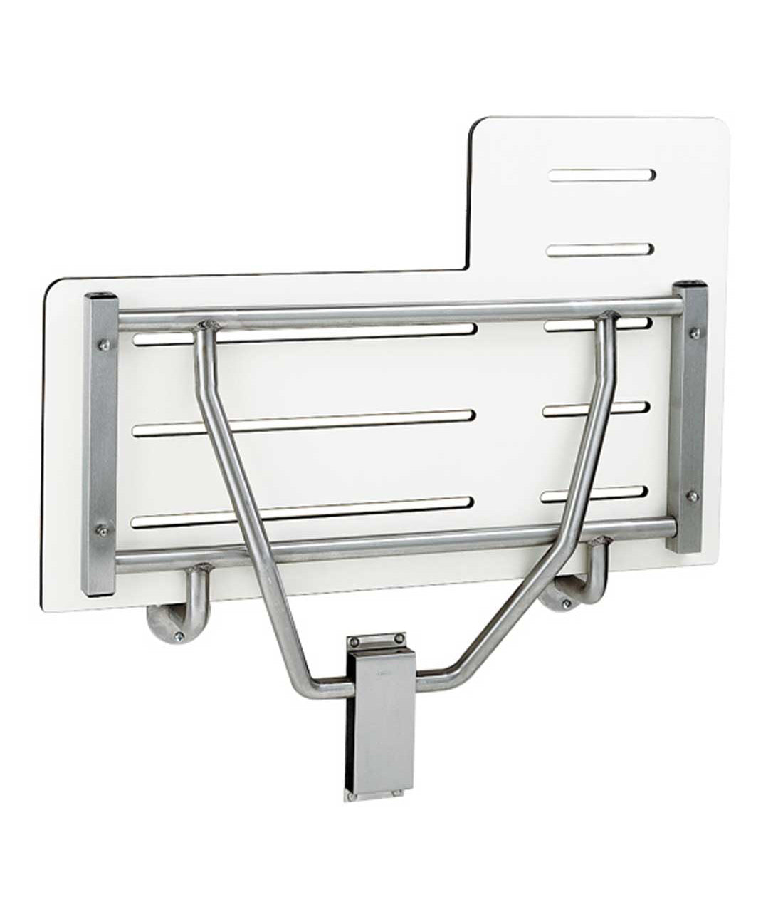 Bobrick B-5181 Folding Shower Seat, Solid Phenolic – Reversible for LH or RH — product view