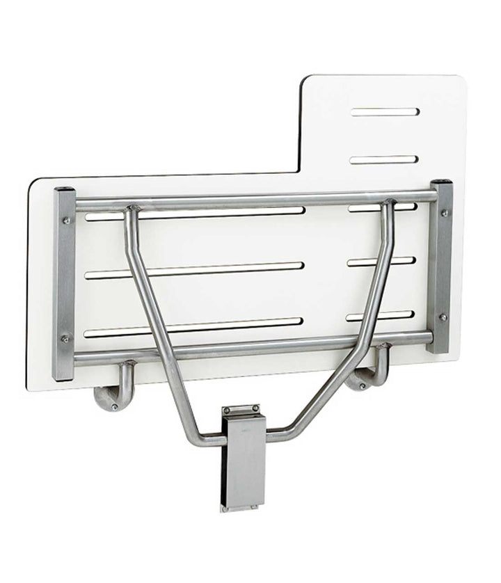 Bobrick B-5181 Folding Shower Seat, Solid Phenolic – Reversible for LH or RH — product view