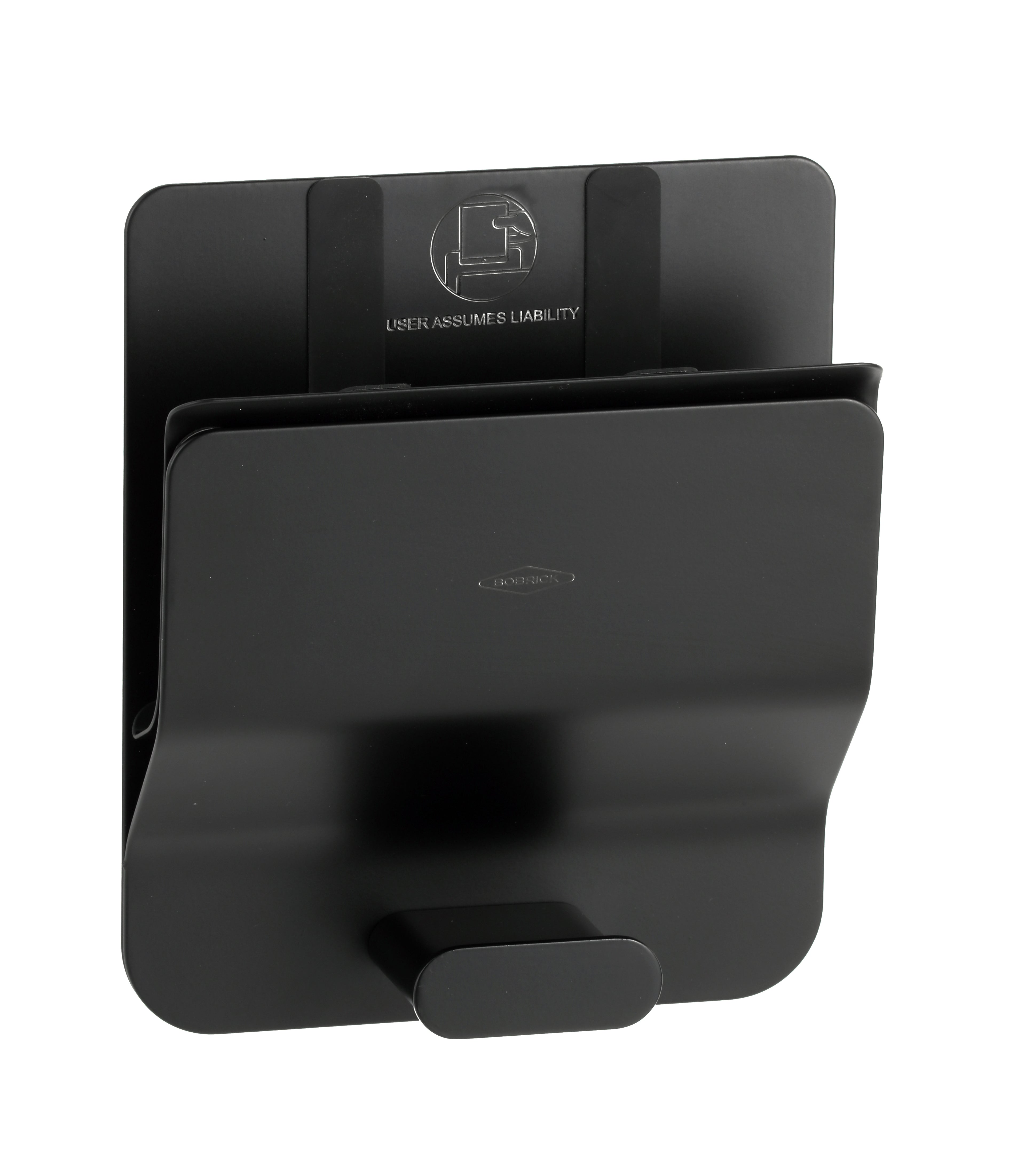 Bobrick B-635.MBLK Klutch Mobile Device Holder, Matte Black — product view