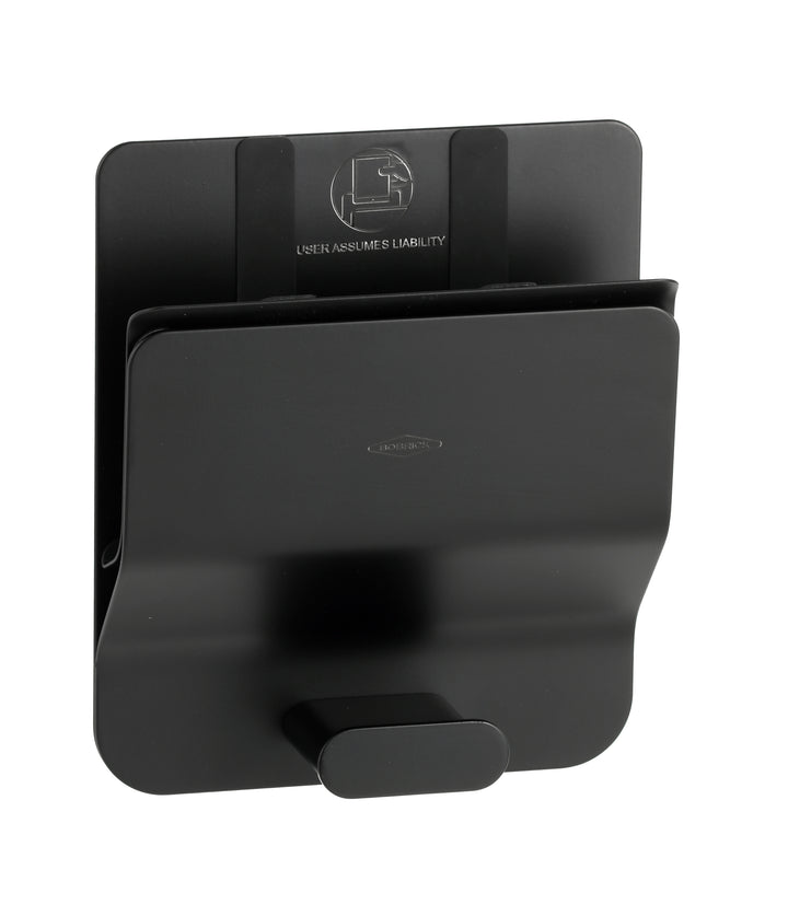 Bobrick B-635.MBLK Klutch Mobile Device Holder, Matte Black — product view