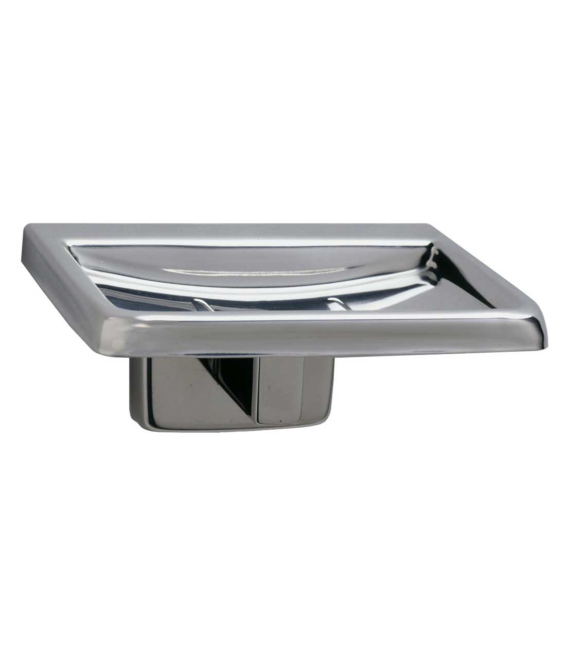 Bobrick B-680 Soap Dish, Bright-Polished Stainless Steel Finish