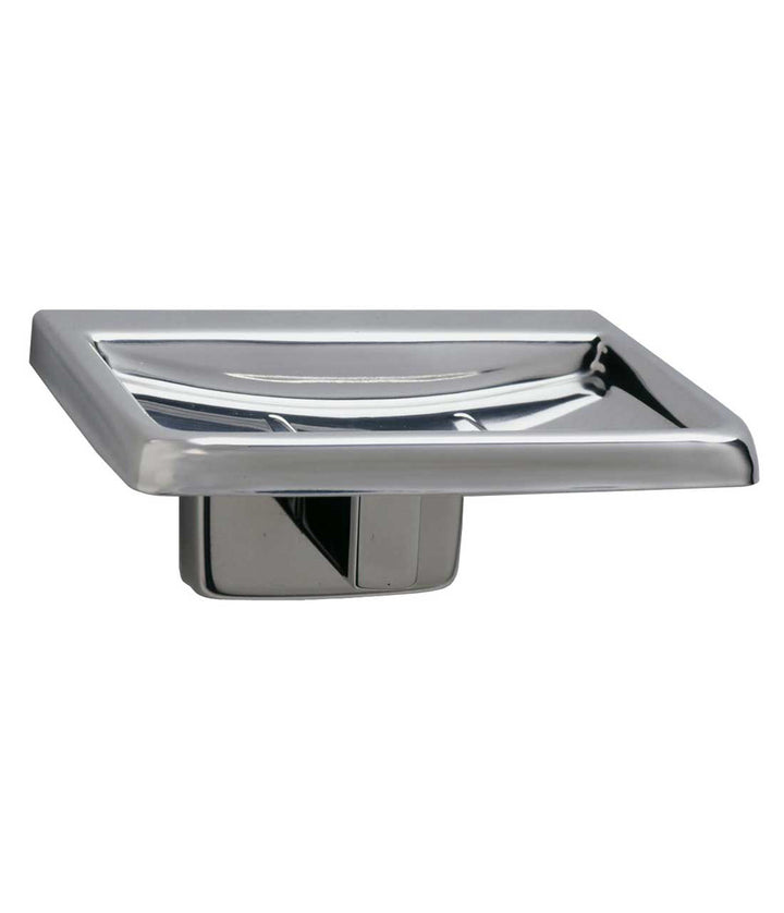 Bobrick B-680 Soap Dish, Bright-Polished Stainless Steel Finish — product view