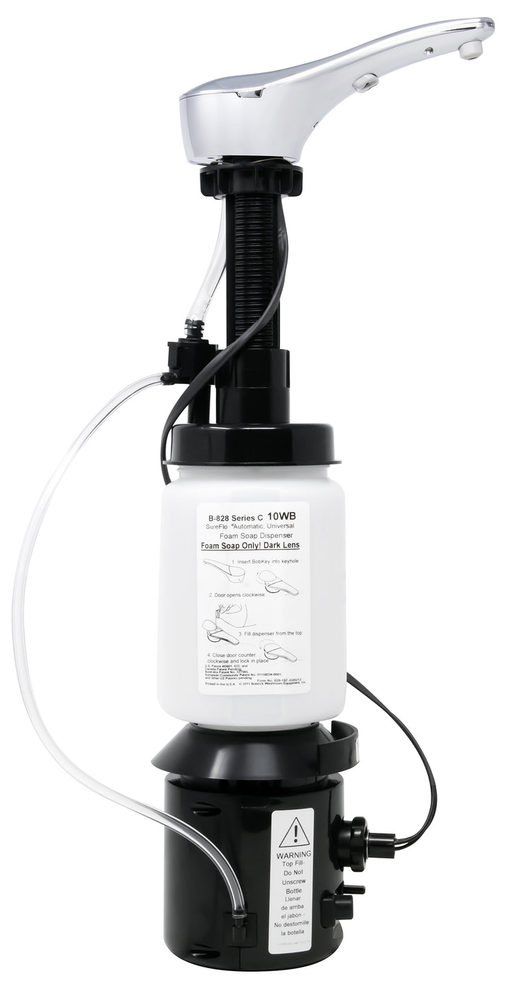 Bobrick B-828 Foam Dispenser, 34-fl. oz., 6-3/4" Spout – for Lav. up to 2" Thick — product view