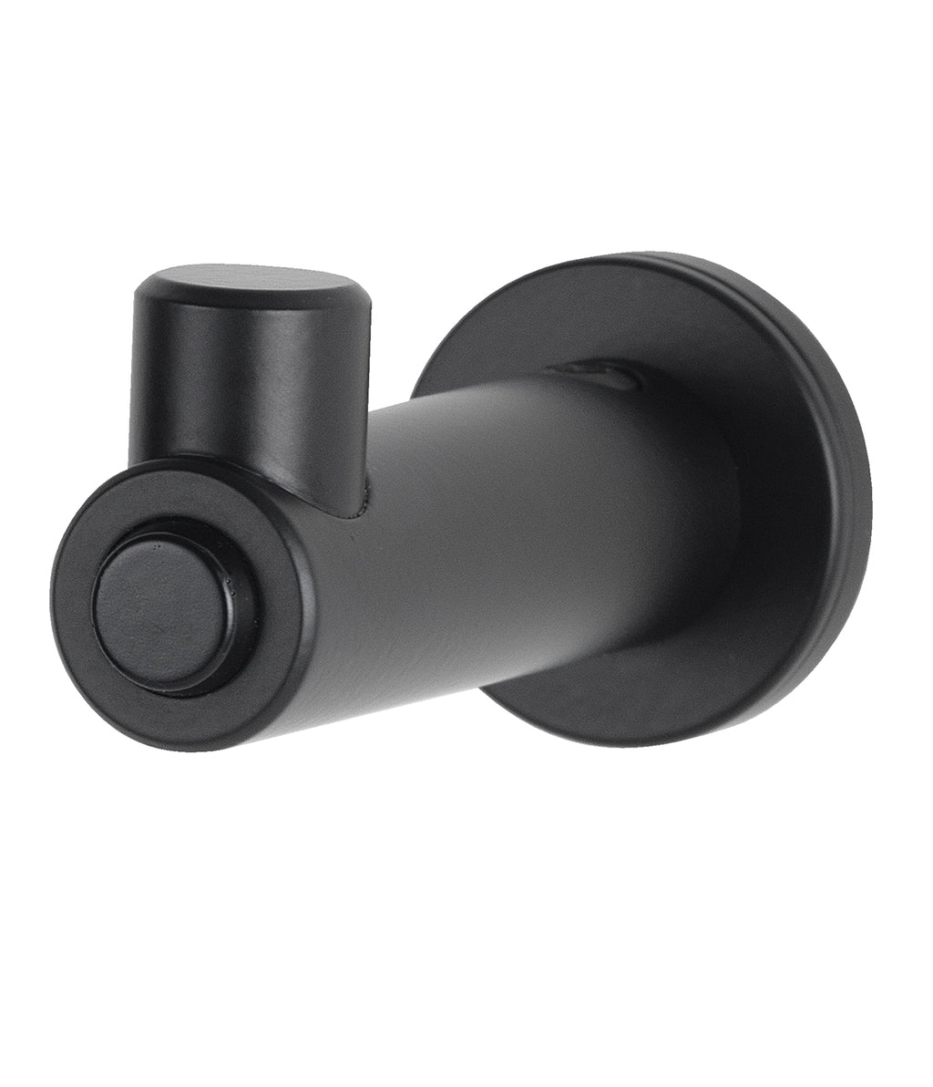 Bobrick B-9541.MBLK FINO Surface-Mounted Coat Hook with Bumper, Matte Black — alternate view 2