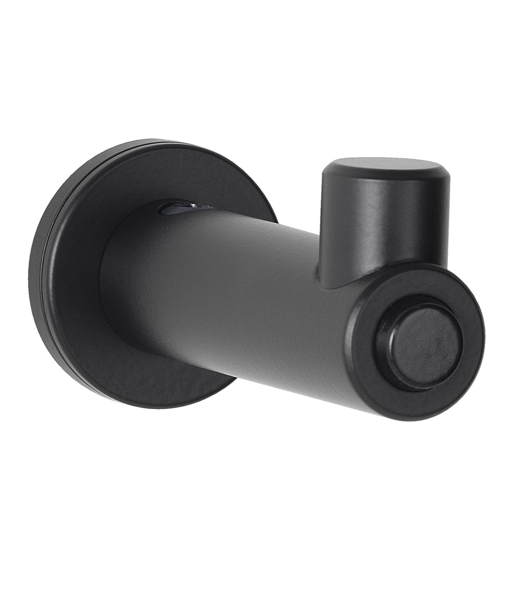 Bobrick B-9541.MBLK FINO Surface-Mounted Coat Hook with Bumper, Matte Black — product view