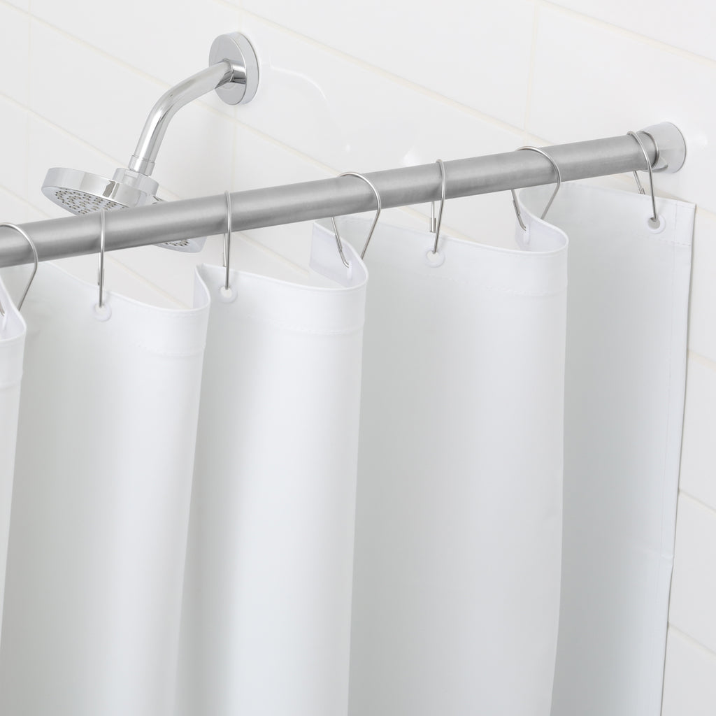 Bobrick B-204-2 Shower Curtain, 42" W x 72" H, White, Order 7 Hooks Separately — product view