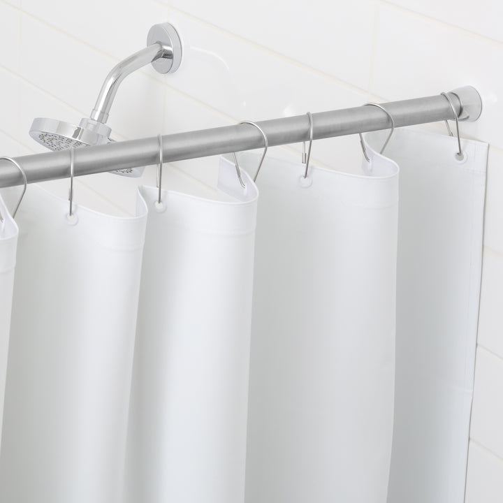Bobrick B-204-2 Shower Curtain, 42" W x 72" H, White, Order 7 Hooks Separately — product view