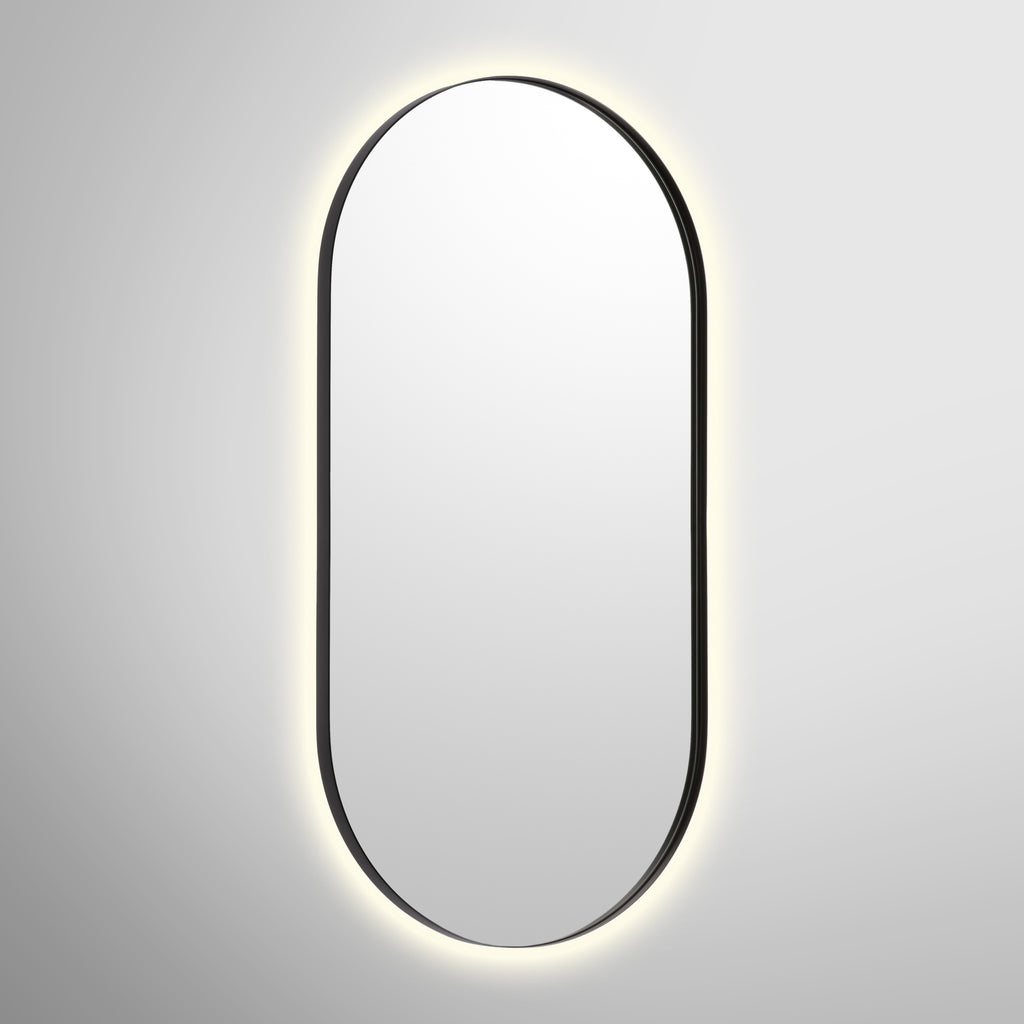 Bobrick B-104 2448.MBLK Pill Shaped Matte Black Mirror 24" x 48" — alternate view 2