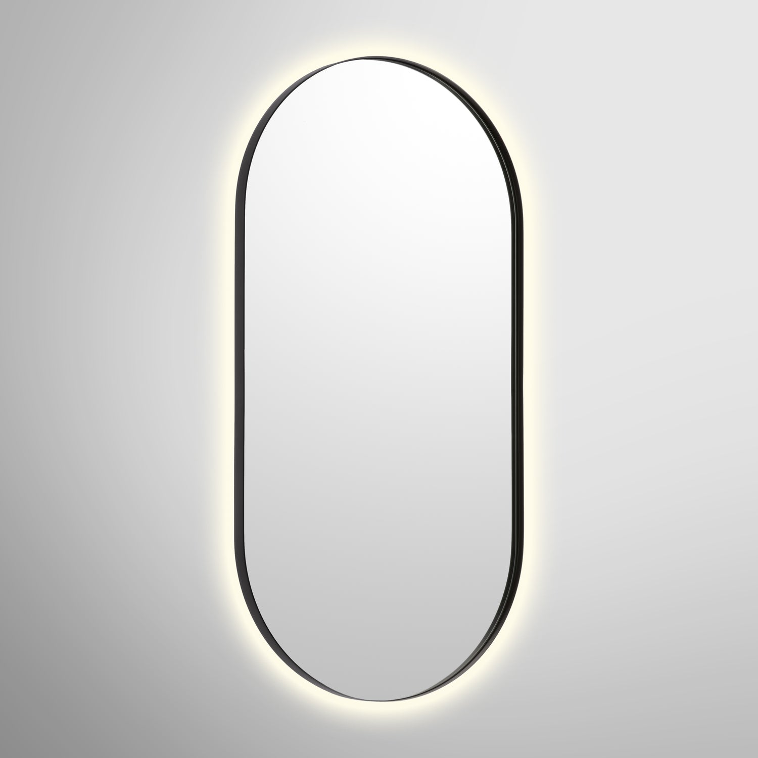 Bobrick B-104 2448.MBLK Pill Shaped Matte Black Mirror 24" x 48" — alternate view 2