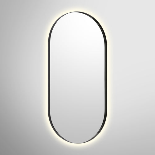 Bobrick B-104 2448.MBLK Pill Shaped Matte Black Mirror 24" x 48" — alternate view 2