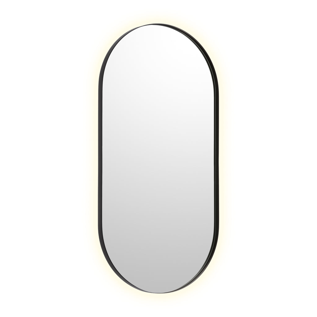 Bobrick B-104 2448.MBLK Pill Shaped Matte Black Mirror 24" x 48" — product view