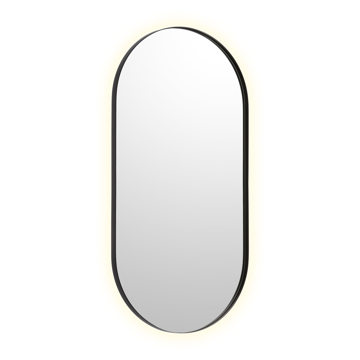 Bobrick B-104 2448.MBLK Pill Shaped Matte Black Mirror 24" x 48" — product view