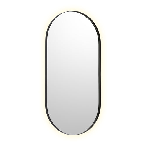 Bobrick B-104 2448.MBLK Pill Shaped Matte Black Mirror 24" x 48" — product view