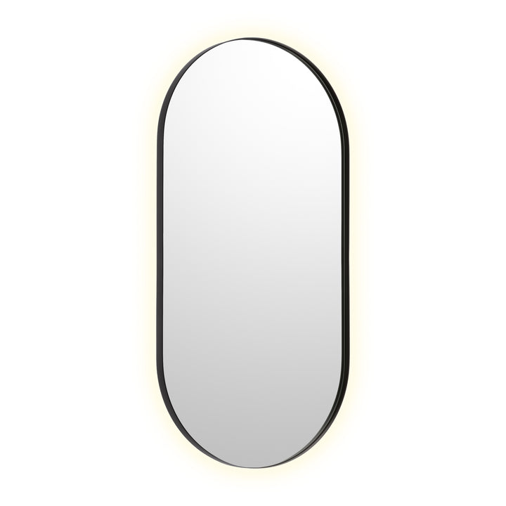 Bobrick B-104 2448.MBLK Pill Shaped Matte Black Mirror 24" x 48" — product view