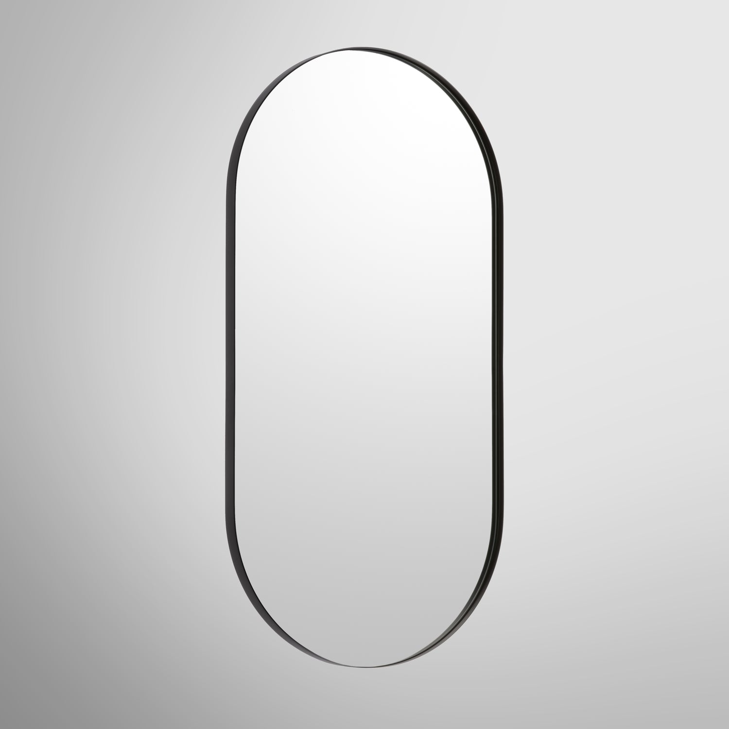Bobrick B-105 2448.MBLK Pill Shaped Matte Black Mirror 24" x 48" — alternate view 2