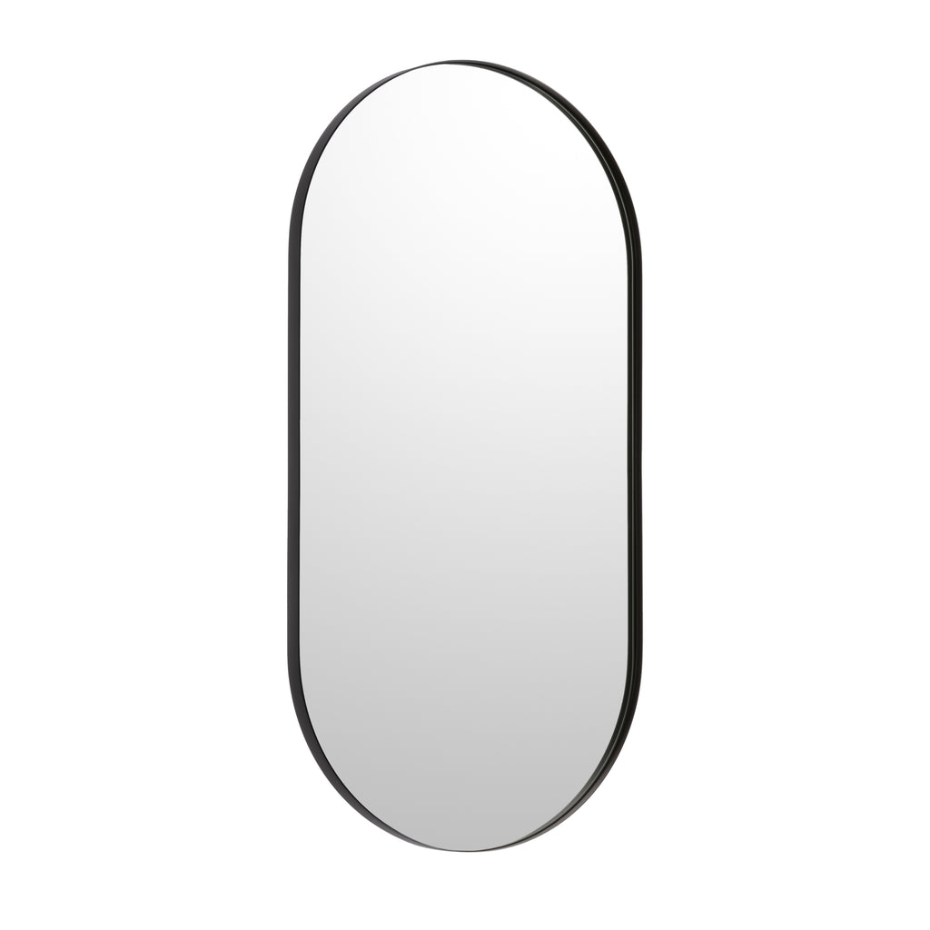 Bobrick B-105 2448.MBLK Pill Shaped Matte Black Mirror 24" x 48" — product view