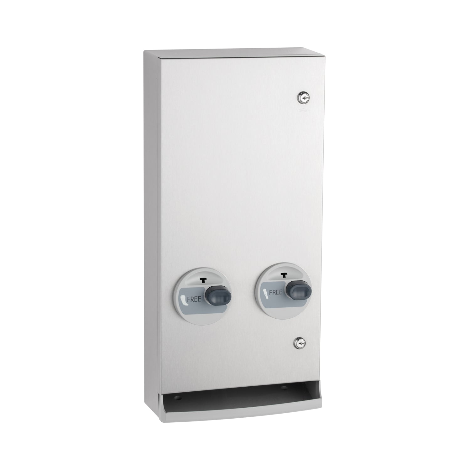 Bobrick B-2706C Surface-Mounted Push-Button Napkin/Tampon Vendor, Free no-coin Operation — product view
