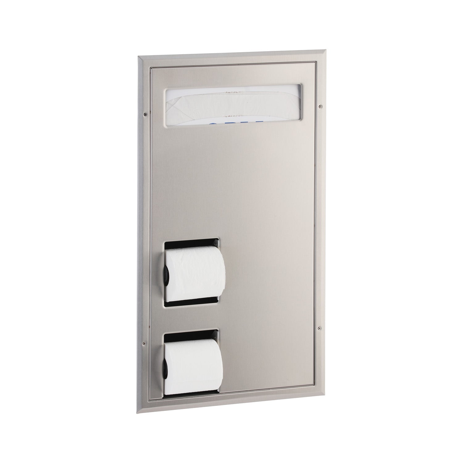 Bobrick B-3471 Partition-Mounted Seat Cover Dispenser Dual-Roll Disp. – Accessible Design — product view