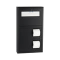 Bobrick B-3479.MBLK Surface-Mounted Seat Cover Dispenser and Dual-Roll Toilet Tissue Disp., Matte Black — product view