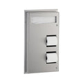 Bobrick B-347 Partition-Mounted Toilet Seat Cover Dispenser and Dual-Roll Dispenser — product view