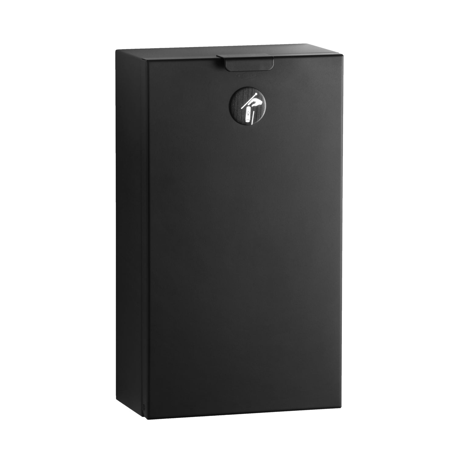 Bobrick B-35139.MBLK Surface-Mtd. Sanitary Napkin Disposal, 0.6-Gal. – TrimLineSeries, Matte Black — product view