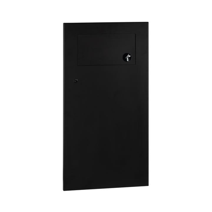 Bobrick B-35633.MBLK Recessed Waste Receptacle w/Disposal Door, 3-Gal., Matte Black — product view