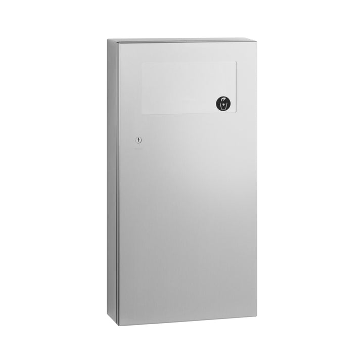 Bobrick B-35639 Surface-Mtd. Waste Receptacle w/Disposal Door, 3-Gal. — product view