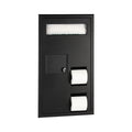 Bobrick B-35715.MBLK Partiton-Mounted Seat Cover Dispenser Disposal, 0.8-Gal. Toilet Tissue Dispenser – Accessible Design, Matte Black — product view