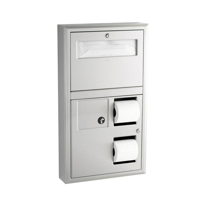 Bobrick B-3579 Surface-Mounted Seat Cover Dispenser Disposal, 0.8-Gal. Toilet Tissue Dispenser — product view