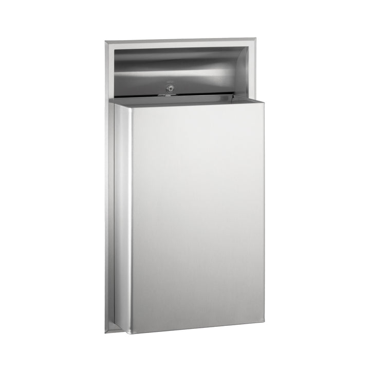 Bobrick B-3644 Waste Receptacle, Requires 4" Wall Recess – 12-Gal. — product view