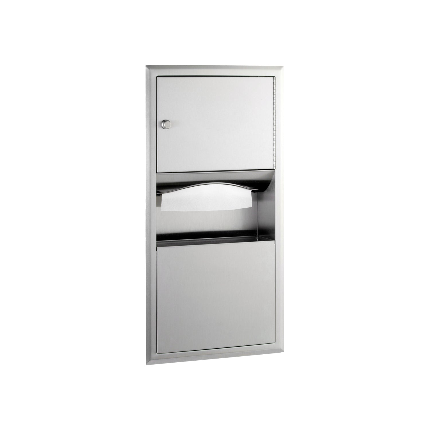 Bobrick B-369 Recessed Paper Towel Dispenser/Waste Receptacle — product view