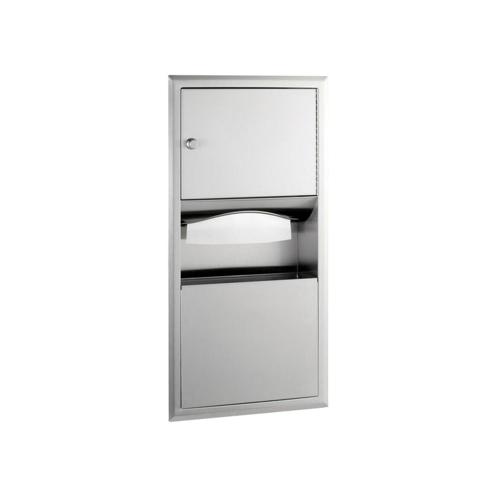 Bobrick B-369 Recessed Paper Towel Dispenser/Waste Receptacle — product view